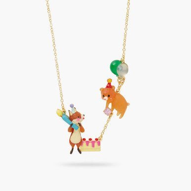 Fox and Cuddly bear Statement necklace | AQPP3011 - Les Nereides