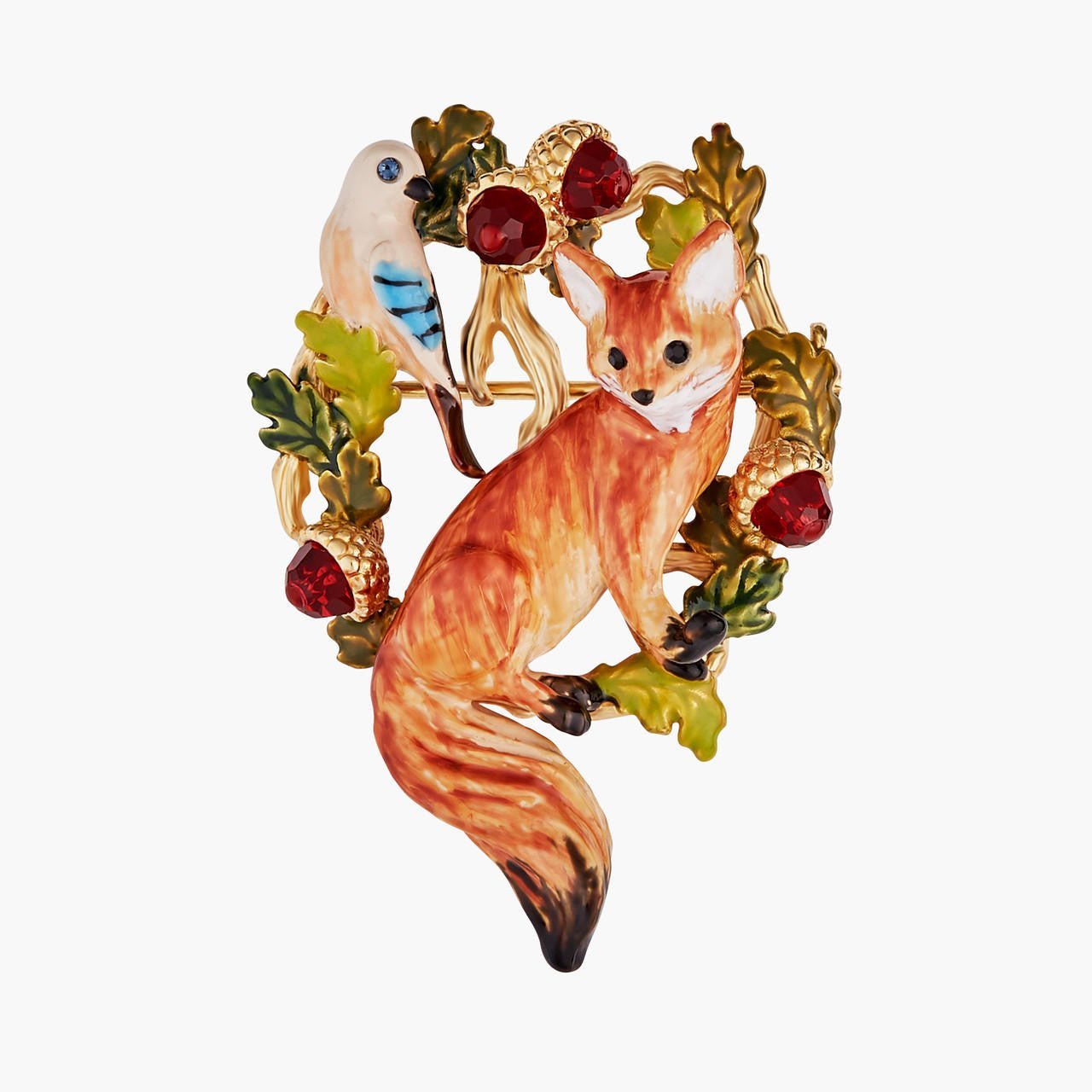 Fox Cub And Jay Brooch Accessories | AMEF5011 - Les Nereides