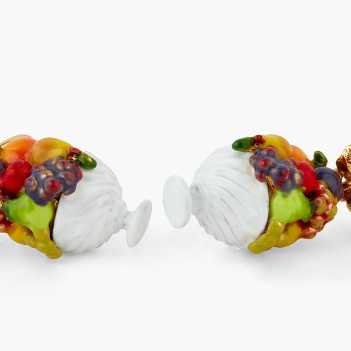 Fruit Bowl And Vine Leaf Earrings | AQVT1121 - Les Nereides