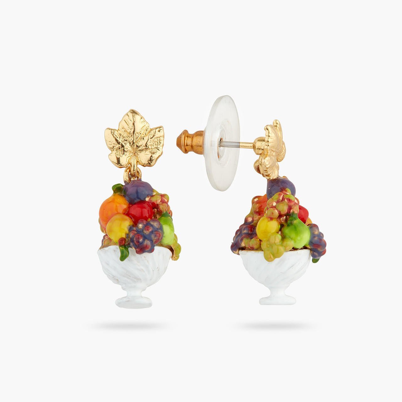 Fruit Bowl And Vine Leaf Earrings | AQVT1121 - Les Nereides