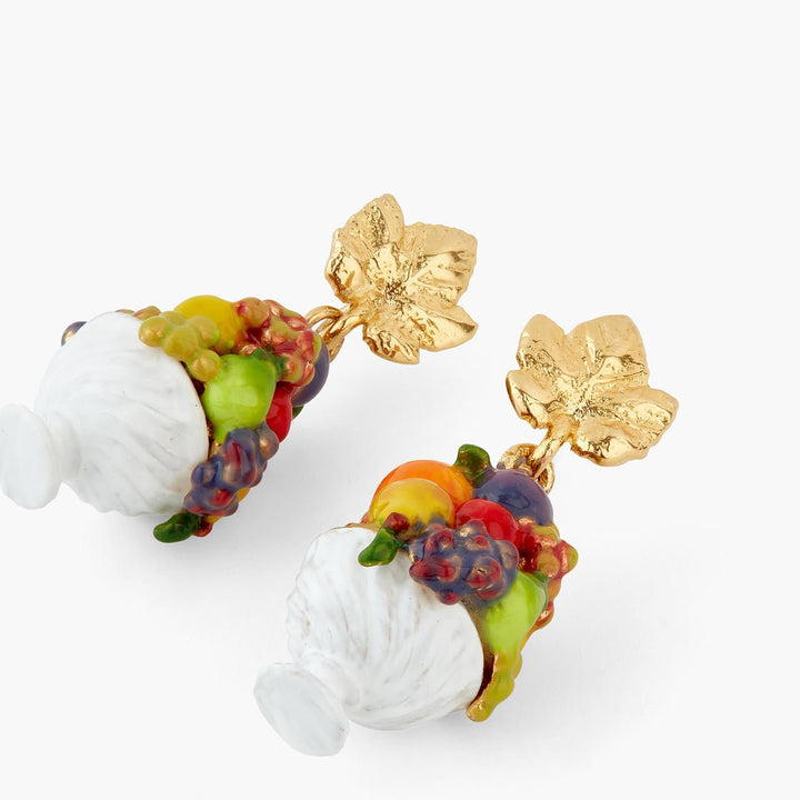 Fruit Bowl And Vine Leaf Earrings | AQVT1121 - Les Nereides