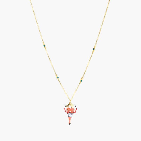Fruit Circus Acrobatic Cherry Pendant Necklace | ANFC3071 - Les Nereides