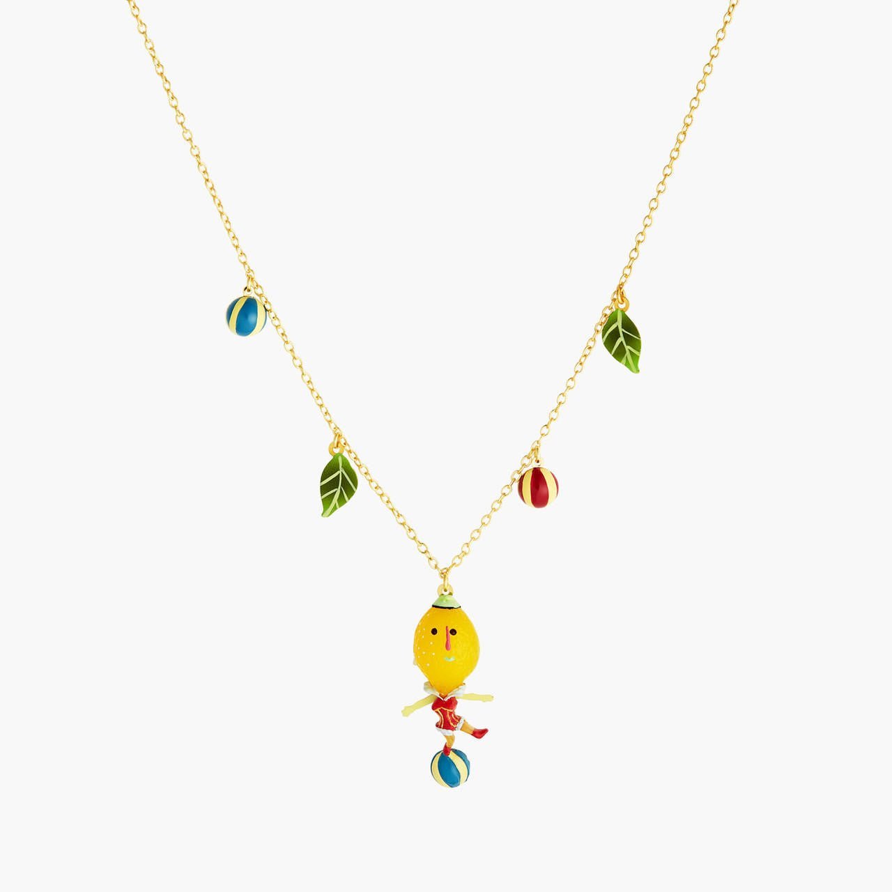 Fruit Circus Lemon And Balloon Balancing Act Pendant Necklace | ANFC3051 - Les Nereides
