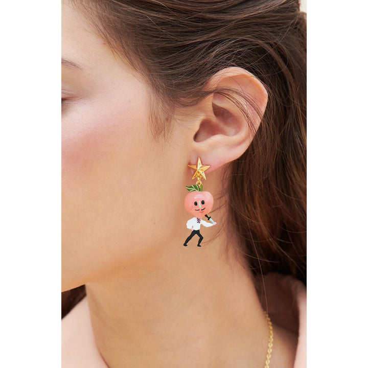 Fruit Circus Peach, Knife And Target Earrings | ANFC1041 - Les Nereides