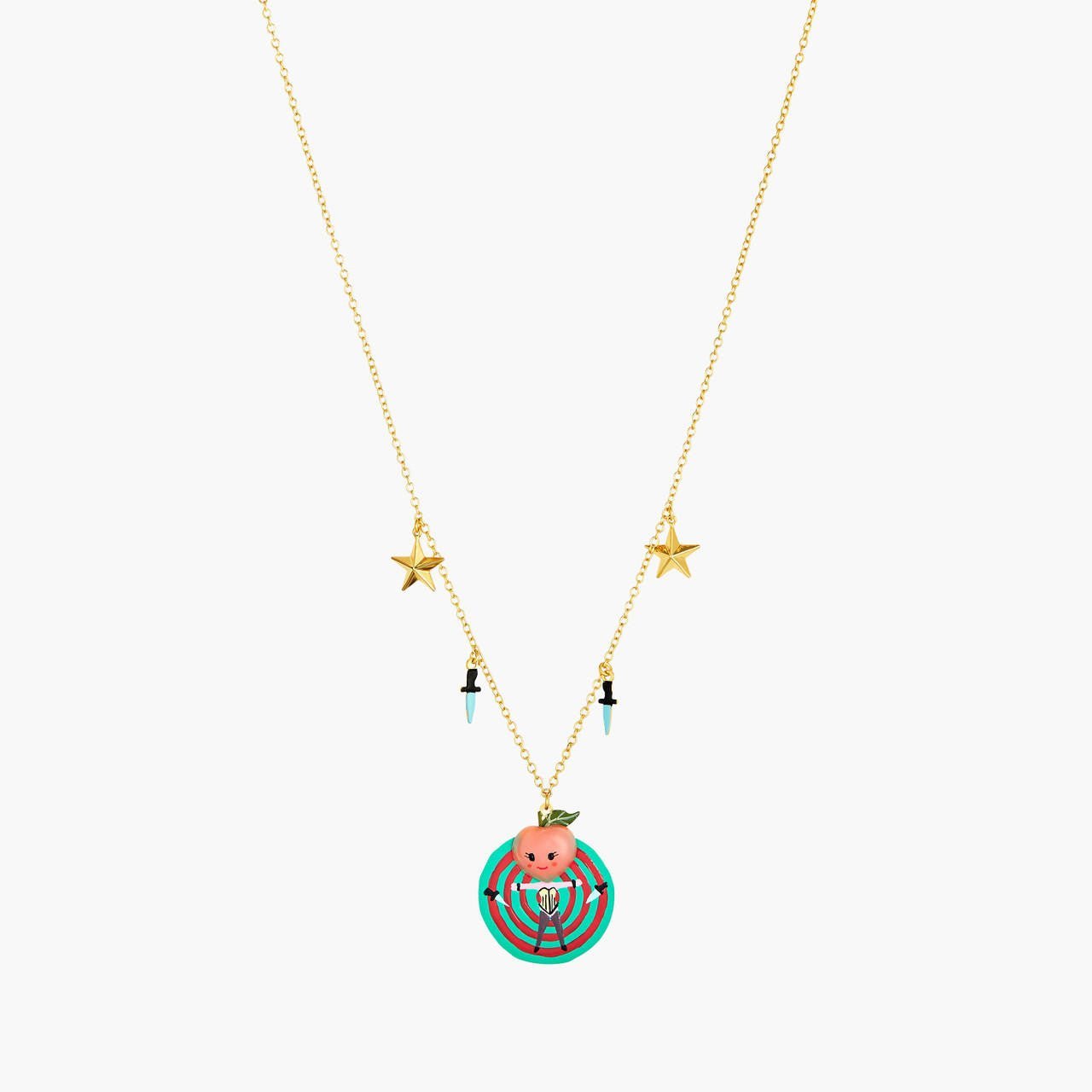 Fruit Circus Peach, Target, Knives And Stars Pendant Necklace | ANFC3031 - Les Nereides