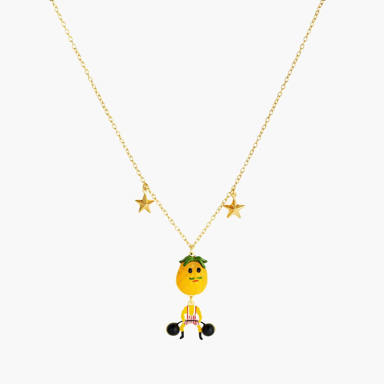 Fruit Circus Pineapple Weight Lifter Pendant Necklace | ANFC3061 - Les Nereides