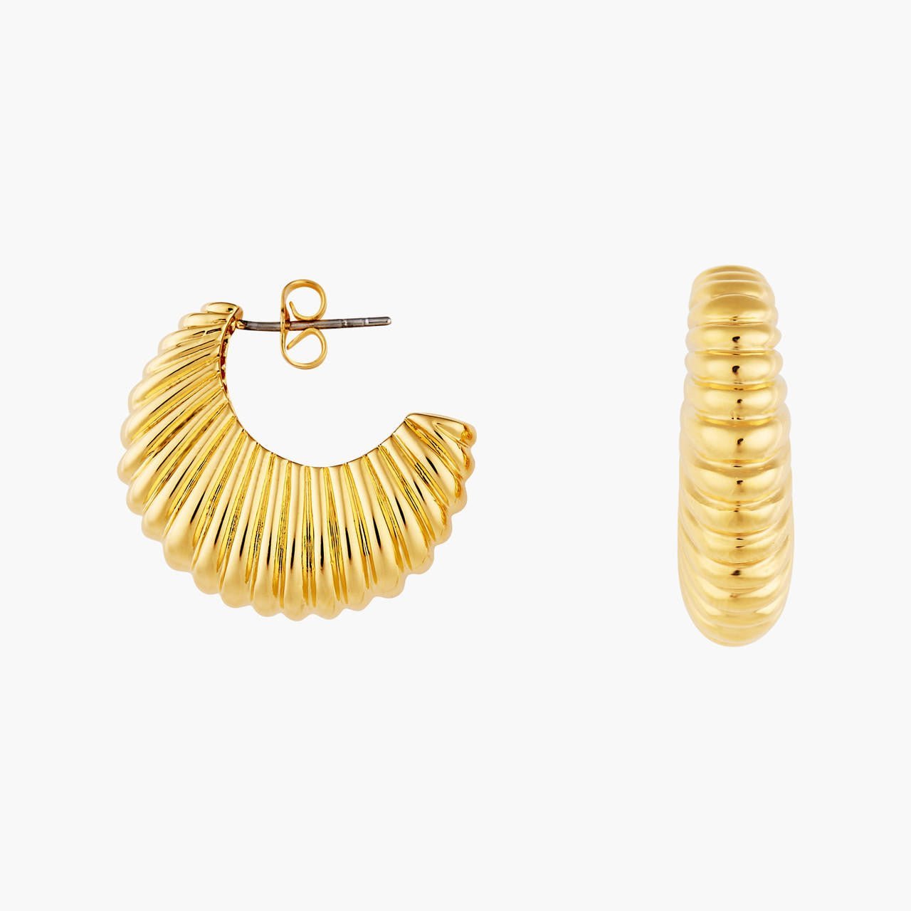 Gadroon Pattern Hoop Earrings | AOMI1021 - Les Nereides