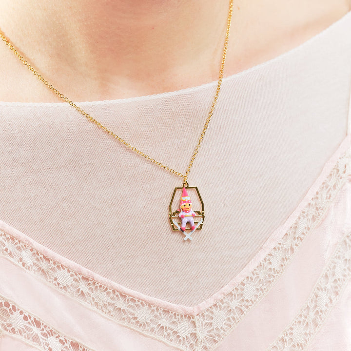 Garden Gnome And Chairlift Pendant Necklace | ASCP3111 - Les Nereides