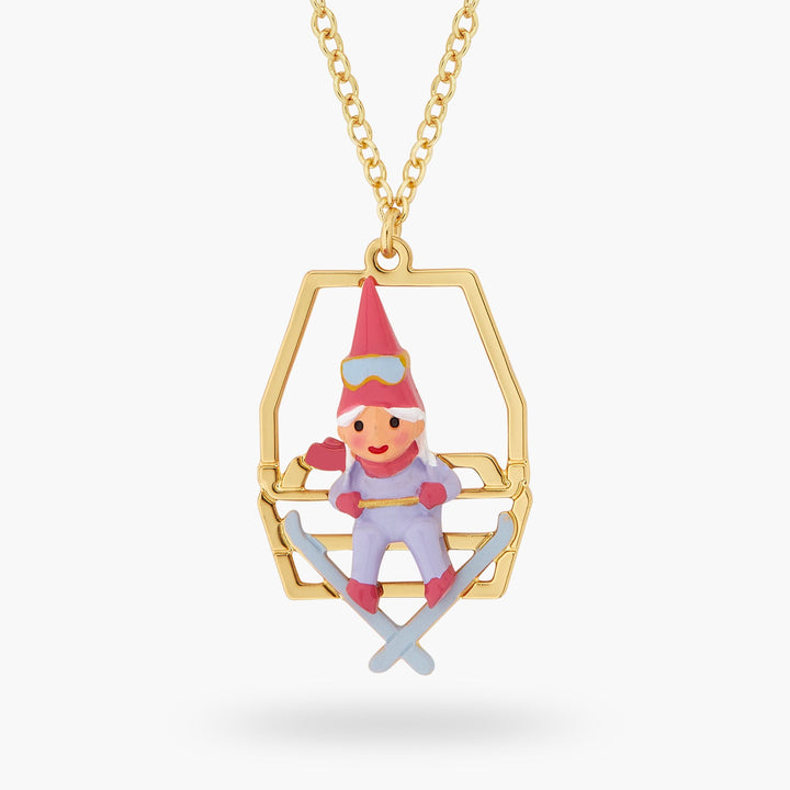 Garden Gnome And Chairlift Pendant Necklace | ASCP3111 - Les Nereides