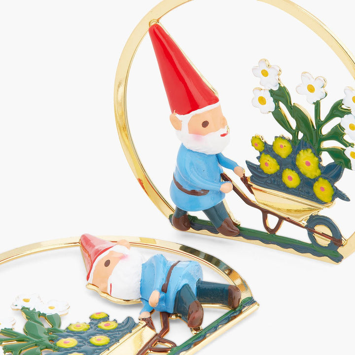 Garden Gnome And Flower Picking Earrings | ARCP1101 - Les Nereides
