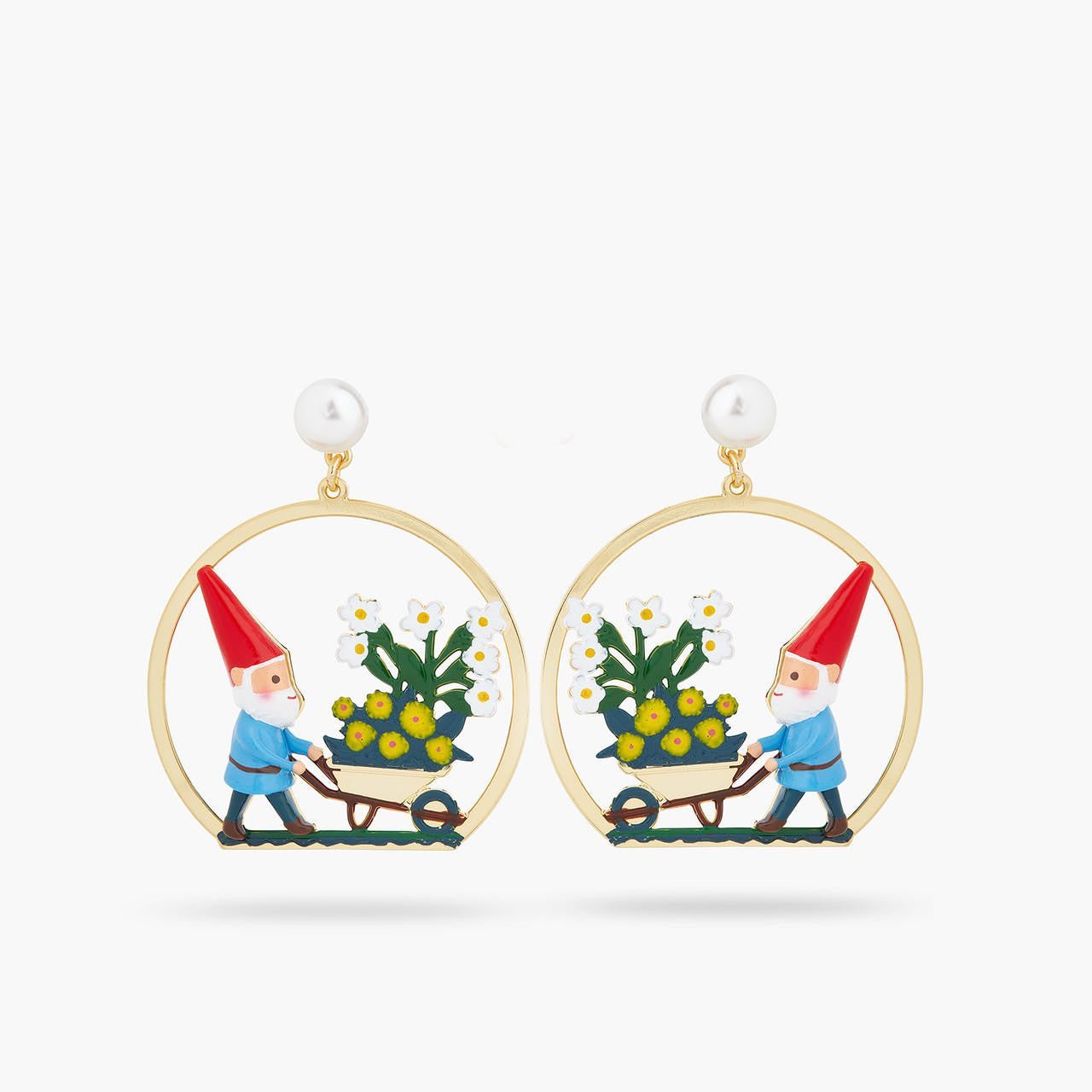 Garden Gnome And Flower Picking Earrings | ARCP1101 - Les Nereides