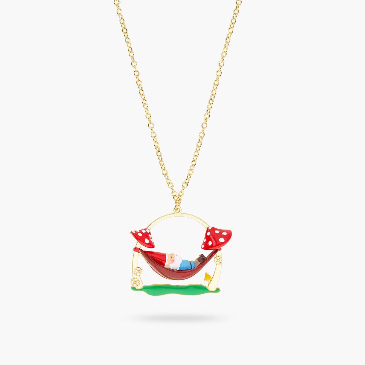 Garden Gnome And Hamac Pendant Necklace | ARCP3021 - Les Nereides