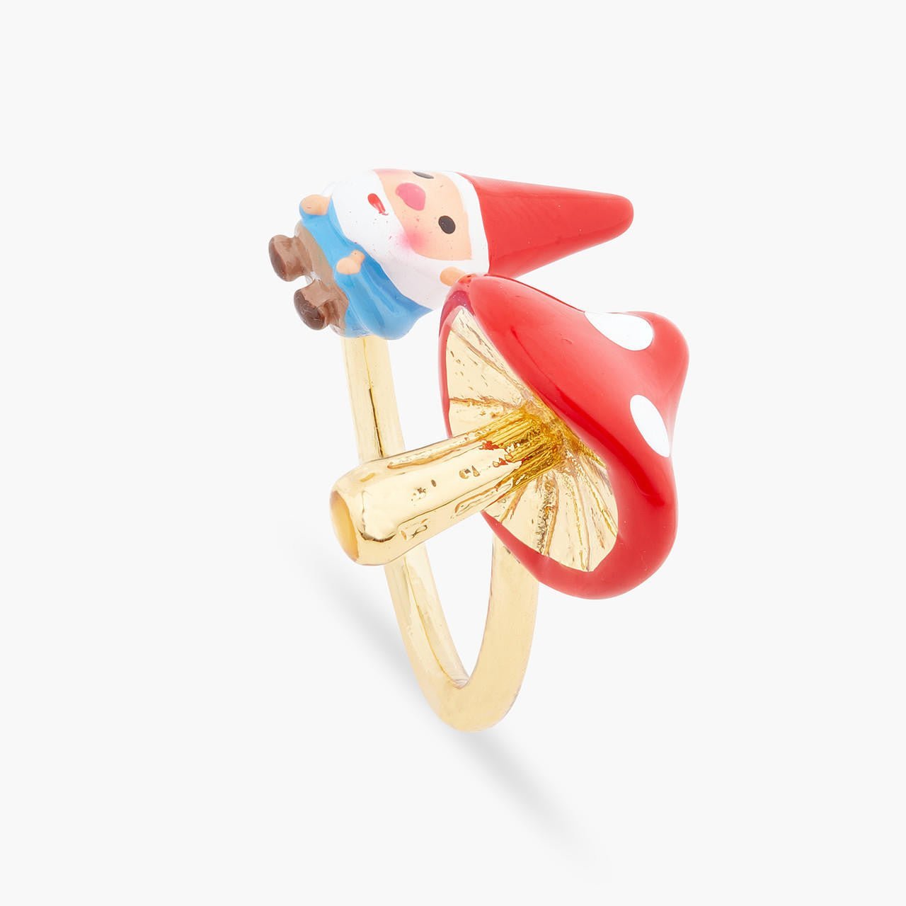 Garden Gnome And Mushroom You And Me Adjustable Ring | ARCP6011 - Les Nereides