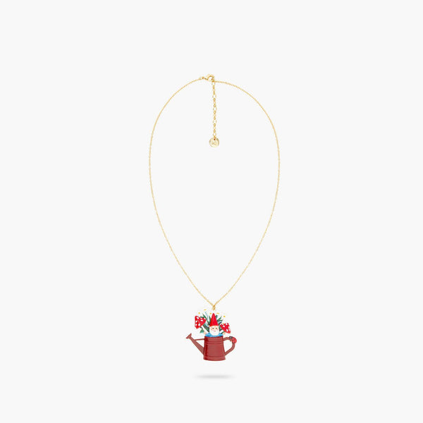 Garden Gnome And Watering Can Pendant Necklace | ARCP3101 - Les Nereides