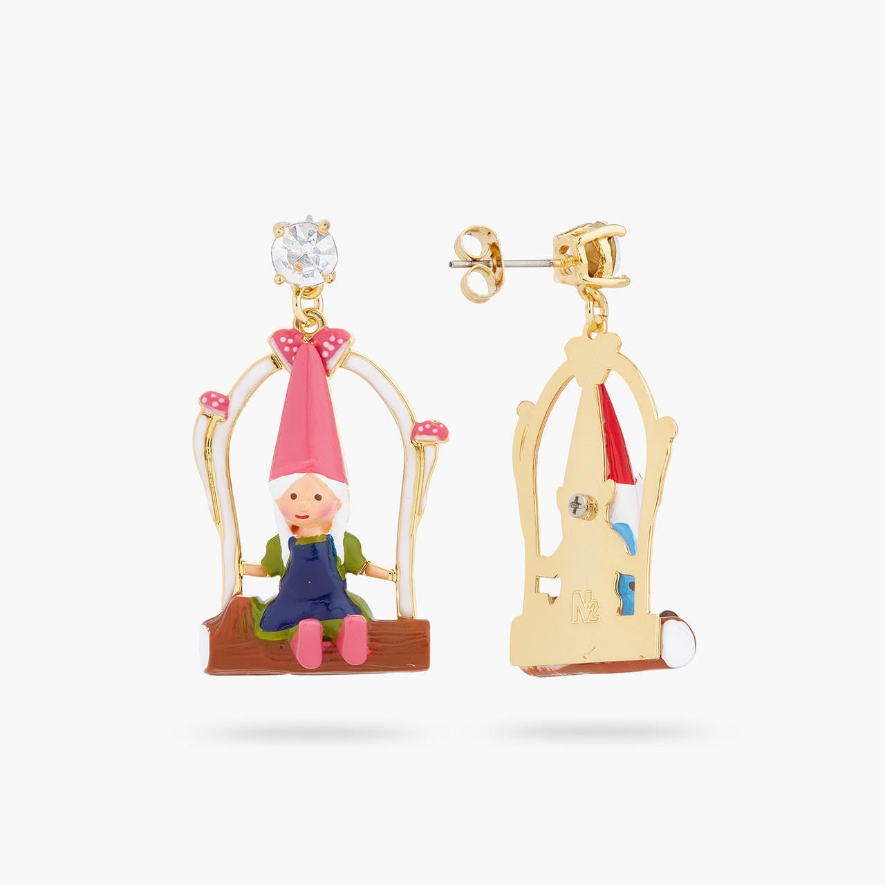 Garden Gnome Couple Asymmetrical Earrings | ARCP1081 - Les Nereides