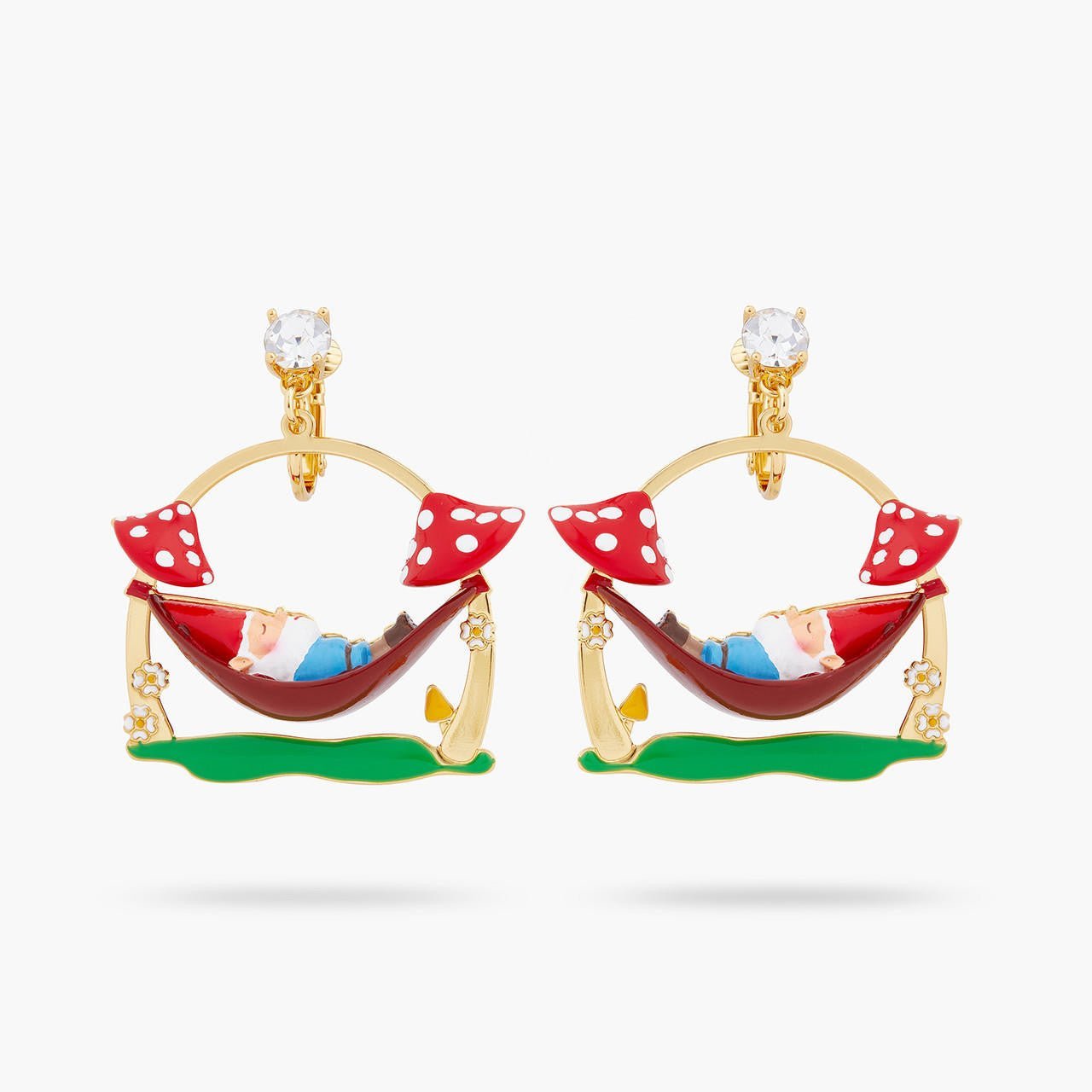 Garden Gnome On A Hammock Earrings | ARCP1021 - Les Nereides