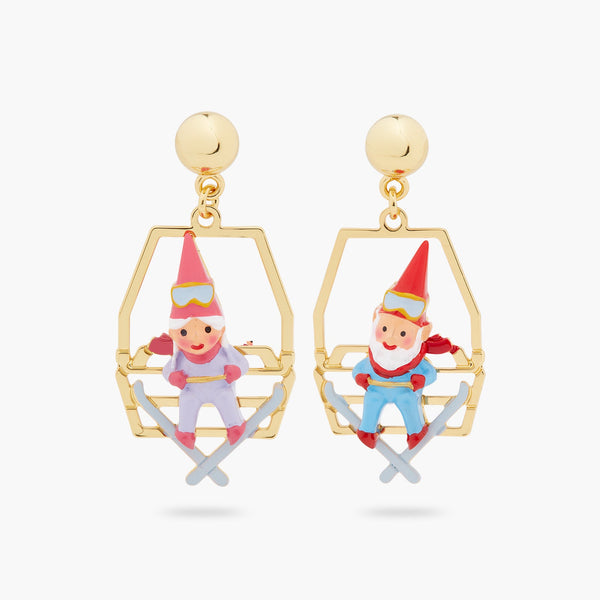 Garden Gnomes Sitting On Chairlift Earrings | ASCP1111 - Les Nereides