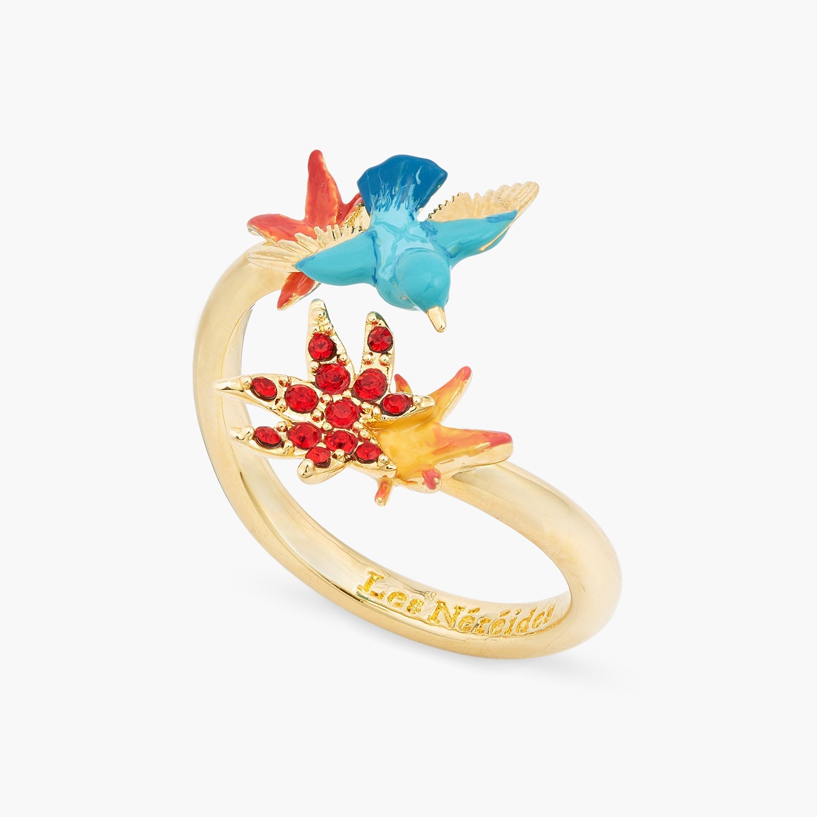 Garnet Crystal Maple Leaf Ring | ASPL6021 - Les Nereides