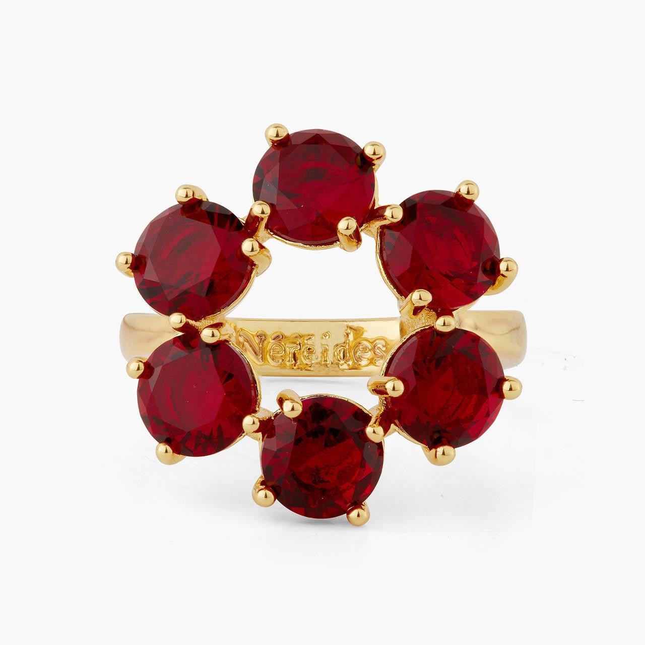 Garnet Red 6 Stone Fine Ring | AQLD6191 - Les Nereides