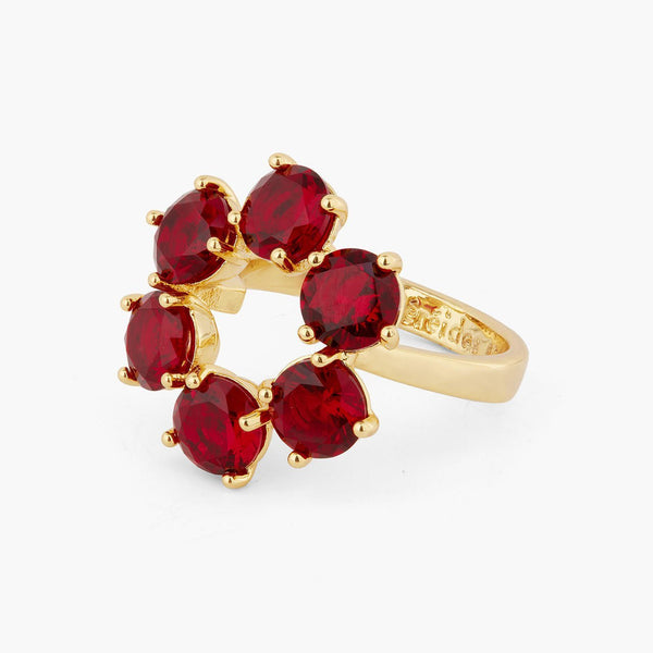 Garnet Red 6 Stone Fine Ring | AQLD6191 - Les Nereides