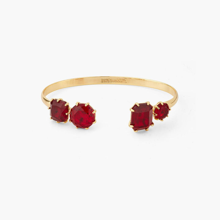 Garnet Red Diamantine 4 Stone Bangle Bracelet | AQLD2541 - Les Nereides