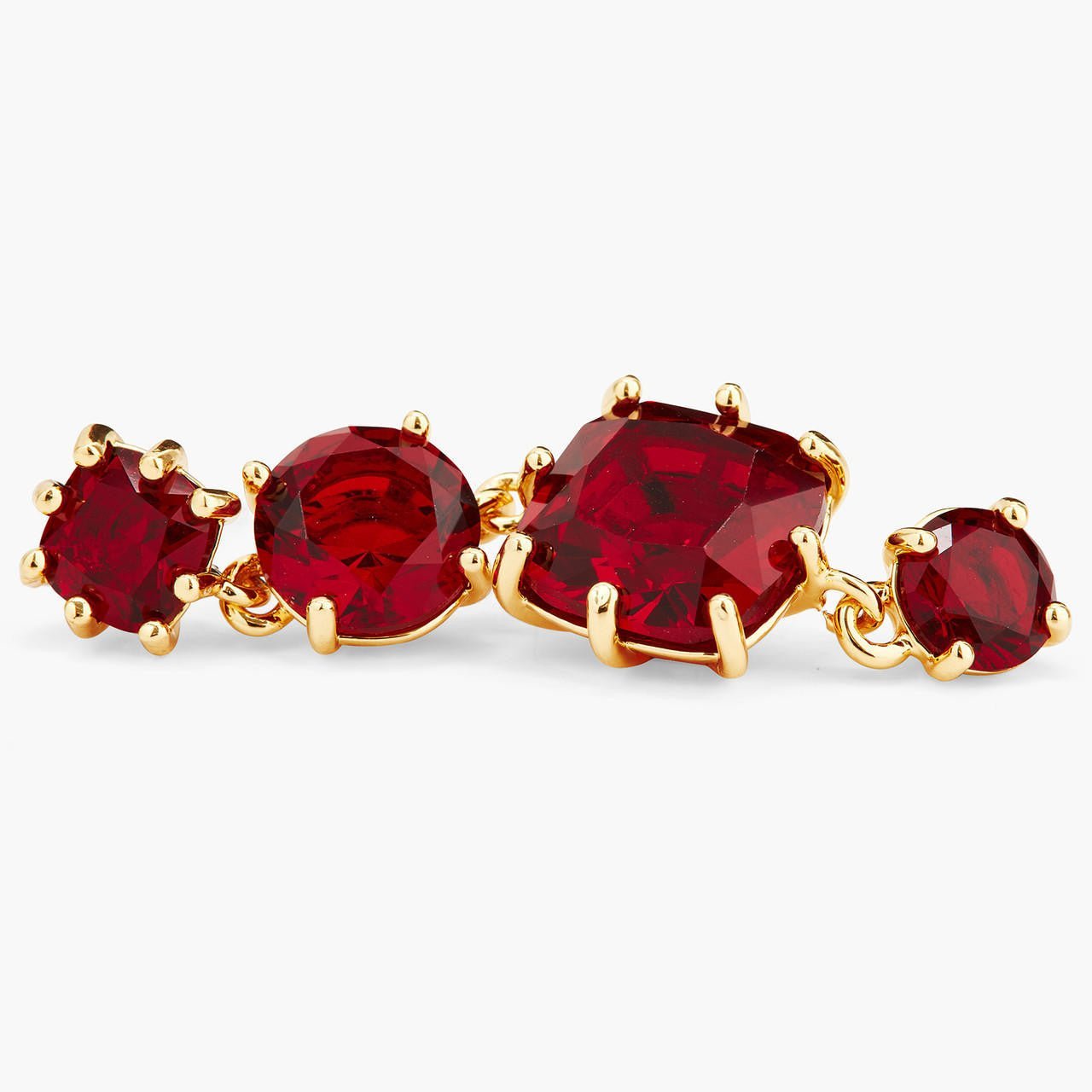Garnet Red Diamantine 4 Stone Earrings | AQLD1201 - Les Nereides