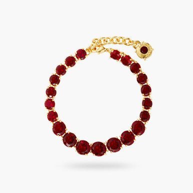 Garnet Red Diamantine Luxurious One Row Bracelet | AQLD2521 - Les Nereides