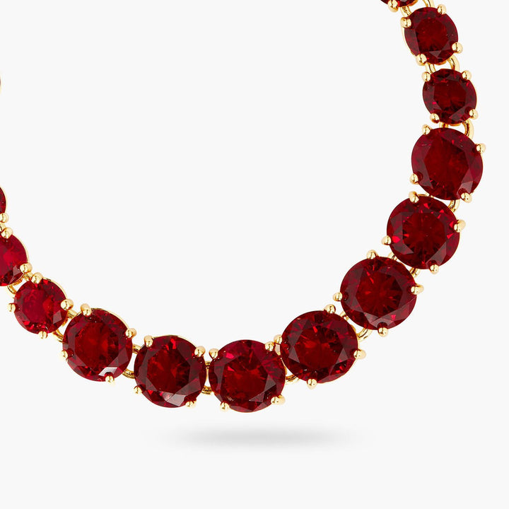 Garnet Red Diamantine Luxurious One Row Bracelet | AQLD2521 - Les Nereides