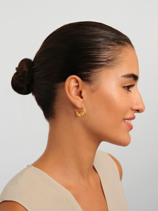 Gemini Astrological Sign Hoop Earrings | APPV1031 - Les Nereides