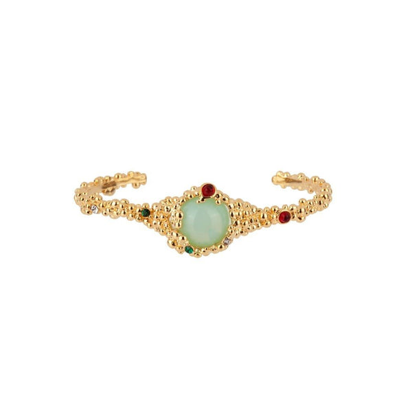 Geometrie Variable Green Round Crystal Stone And Bubbles Small Bracelet | ADGV2021 - Les Nereides