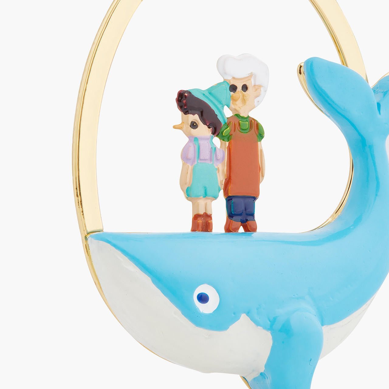 Gepetto And Pinocchio Standing On The Whale Earrings | ARPI1071 - Les Nereides
