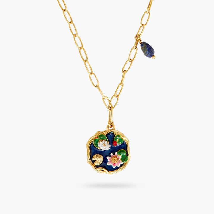 Giverny Pond And Lapis Lazuli Pendant Necklace | AQJF3041 - Les Nereides