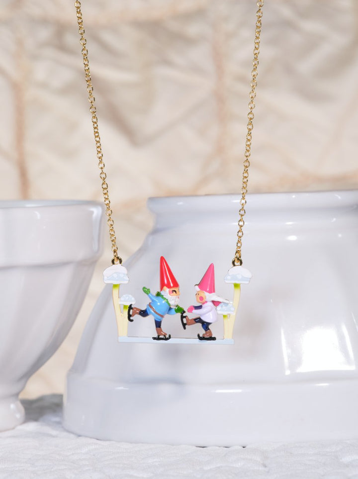 Gnomes And Ice Skates Statement Necklace | ASCP3081 - Les Nereides