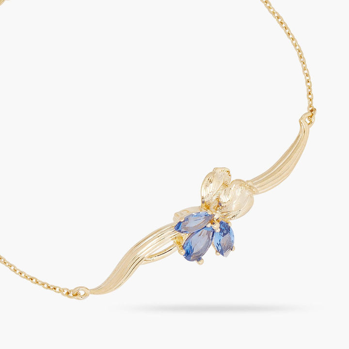 Gold Iris And Blue Crystal Fine Bracelet | ARNF2021 - Les Nereides