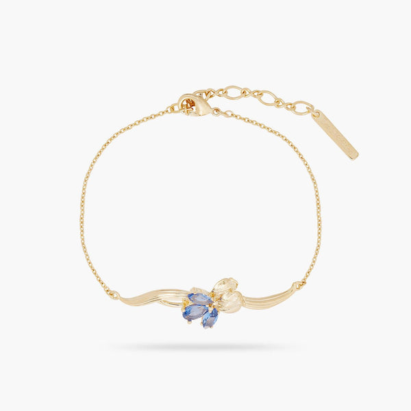 Gold Iris And Blue Crystal Fine Bracelet | ARNF2021 - Les Nereides