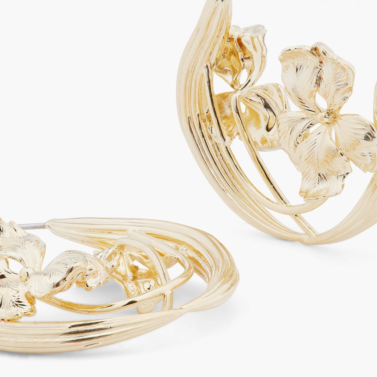 Gold Iris Hoop Earrings | ARNF1021 - Les Nereides