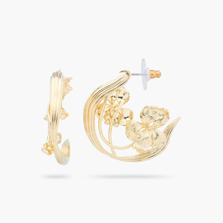 Gold Iris Hoop Earrings | ARNF1021 - Les Nereides