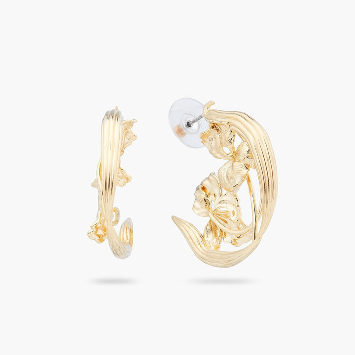 Gold Iris Hoop Earrings | ARNF1021 - Les Nereides