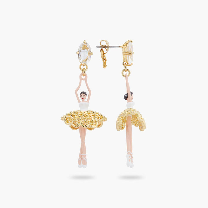 Gold Lace Tutu Ballerina Earrings | ARDD1151 - Les Nereides