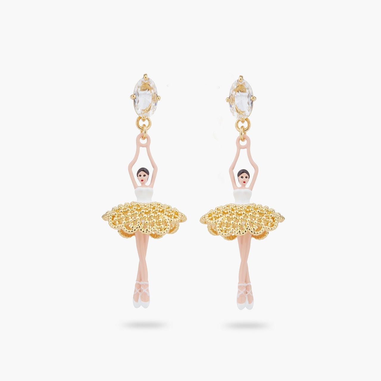 Gold Lace Tutu Ballerina Earrings | ARDD1151 - Les Nereides