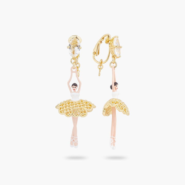 Gold Lace Tutu Ballerina Earrings | ARDD1151 - Les Nereides