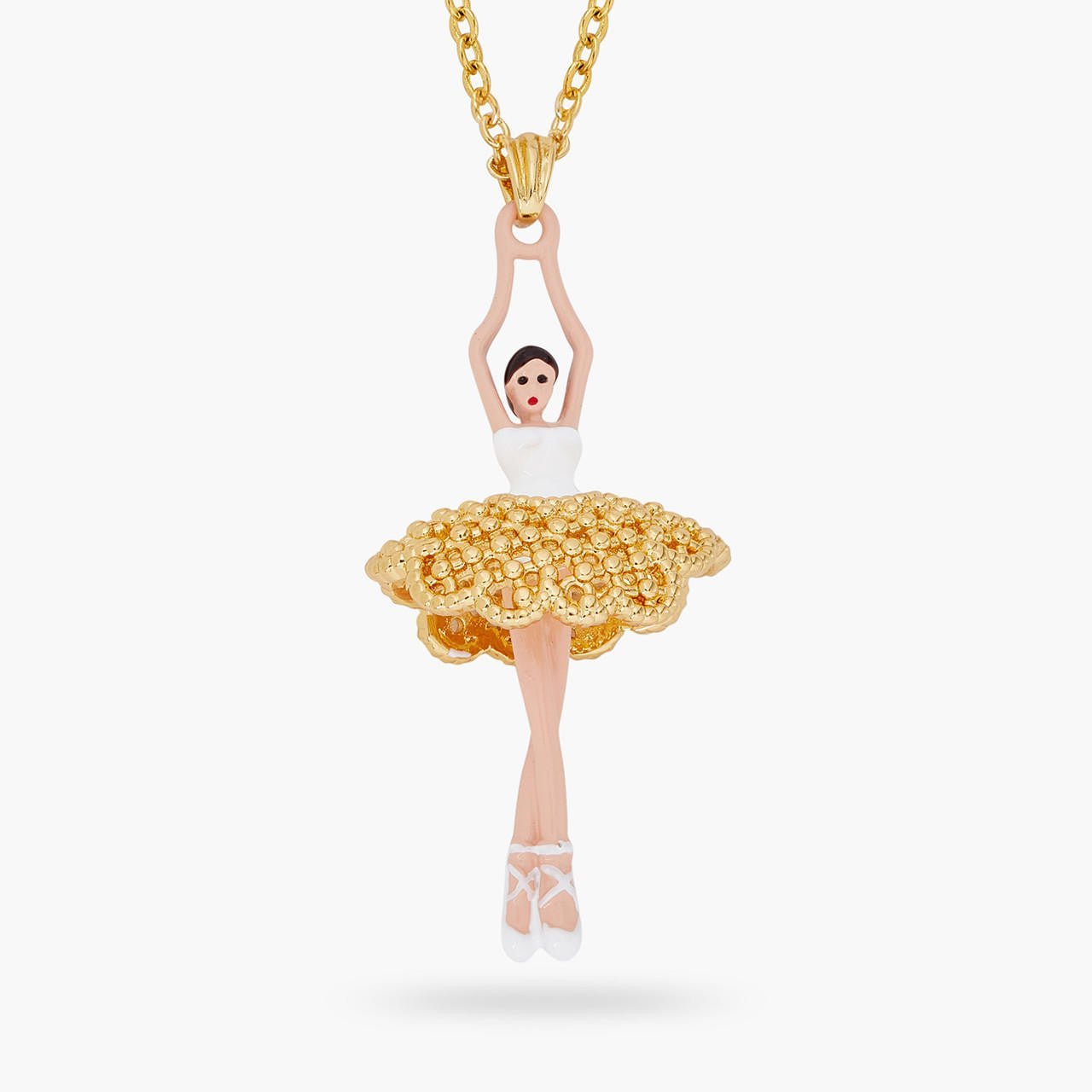 Gold Lace Tutu Ballerina Pendant Necklace | ARDD3591 - Les Nereides