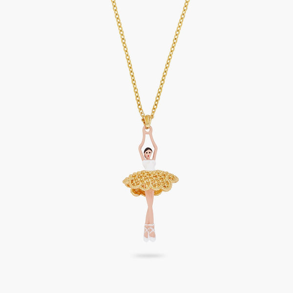 Gold Lace Tutu Ballerina Pendant Necklace | ARDD3591 - Les Nereides