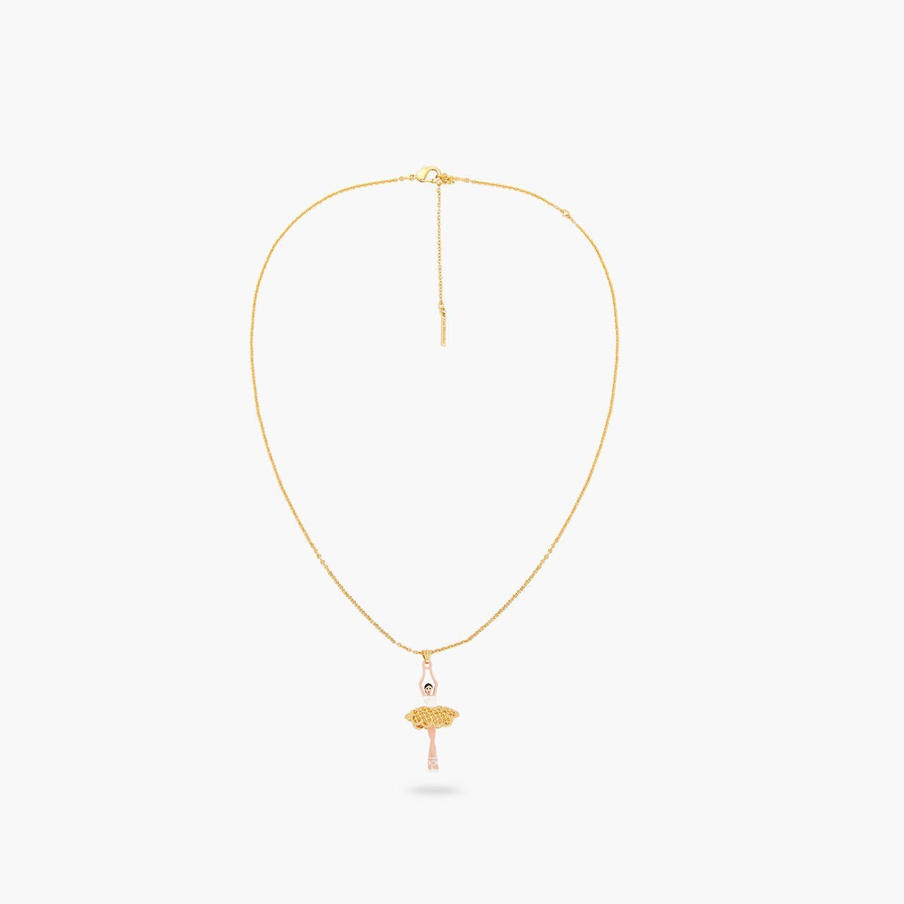 Gold Lace Tutu Ballerina Pendant Necklace | ARDD3591 - Les Nereides