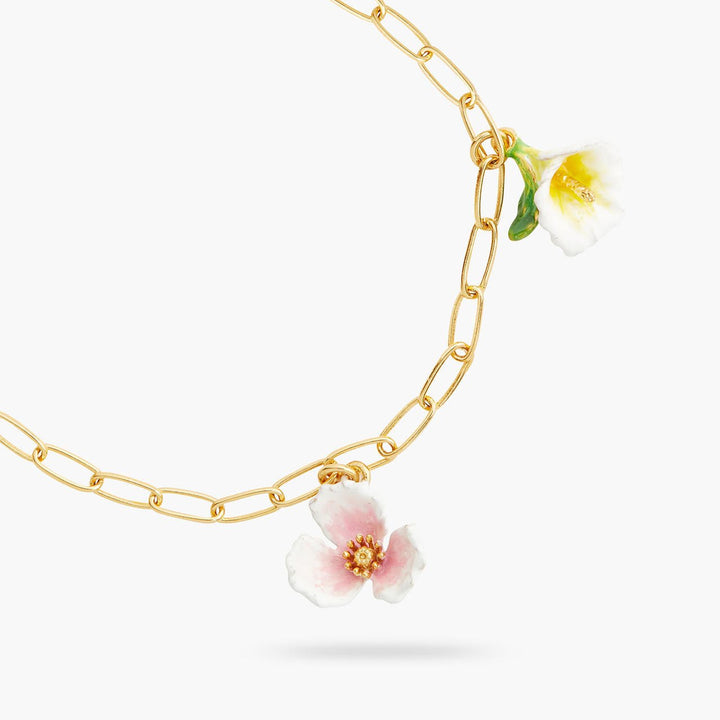Gold-Plated Links And Flower Pendant Bracelet | AQJF2021 - Les Nereides