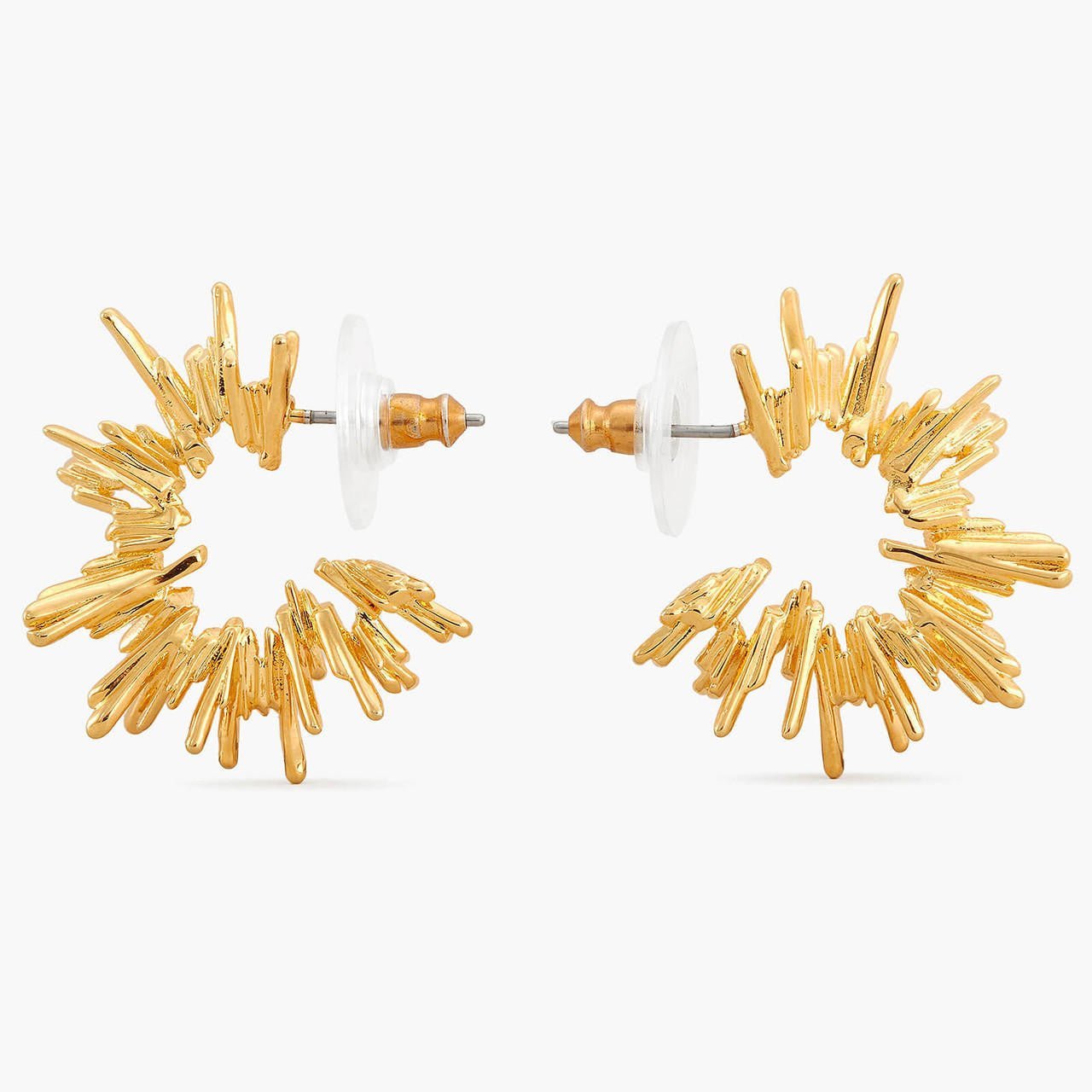 Gold Rock Hoop - Earrings | APTM1031 - Les Nereides