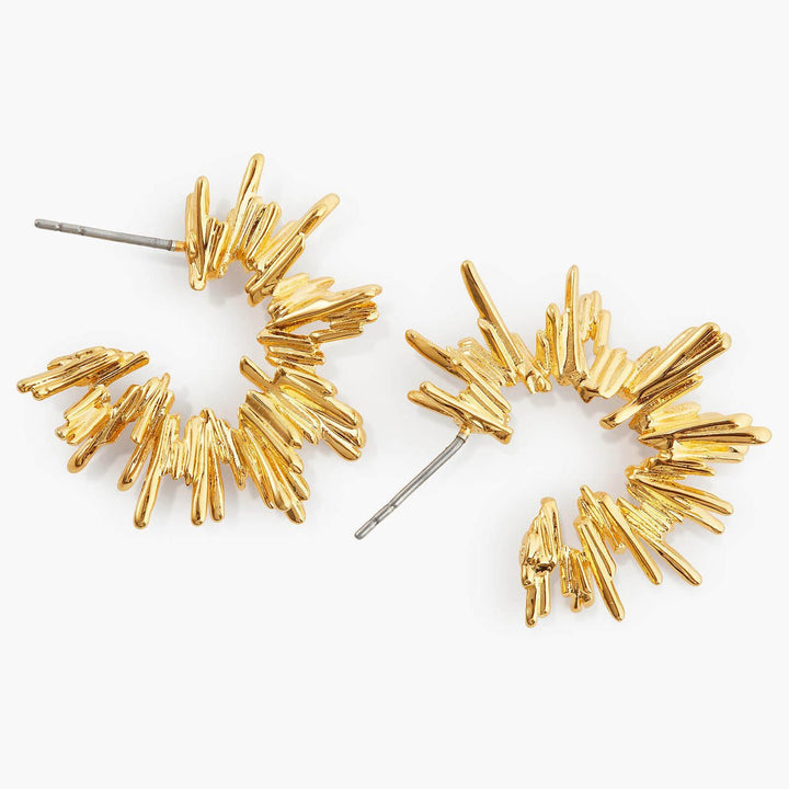 Gold Rock Hoop-Earrings | APTM1031 - Les Nereides