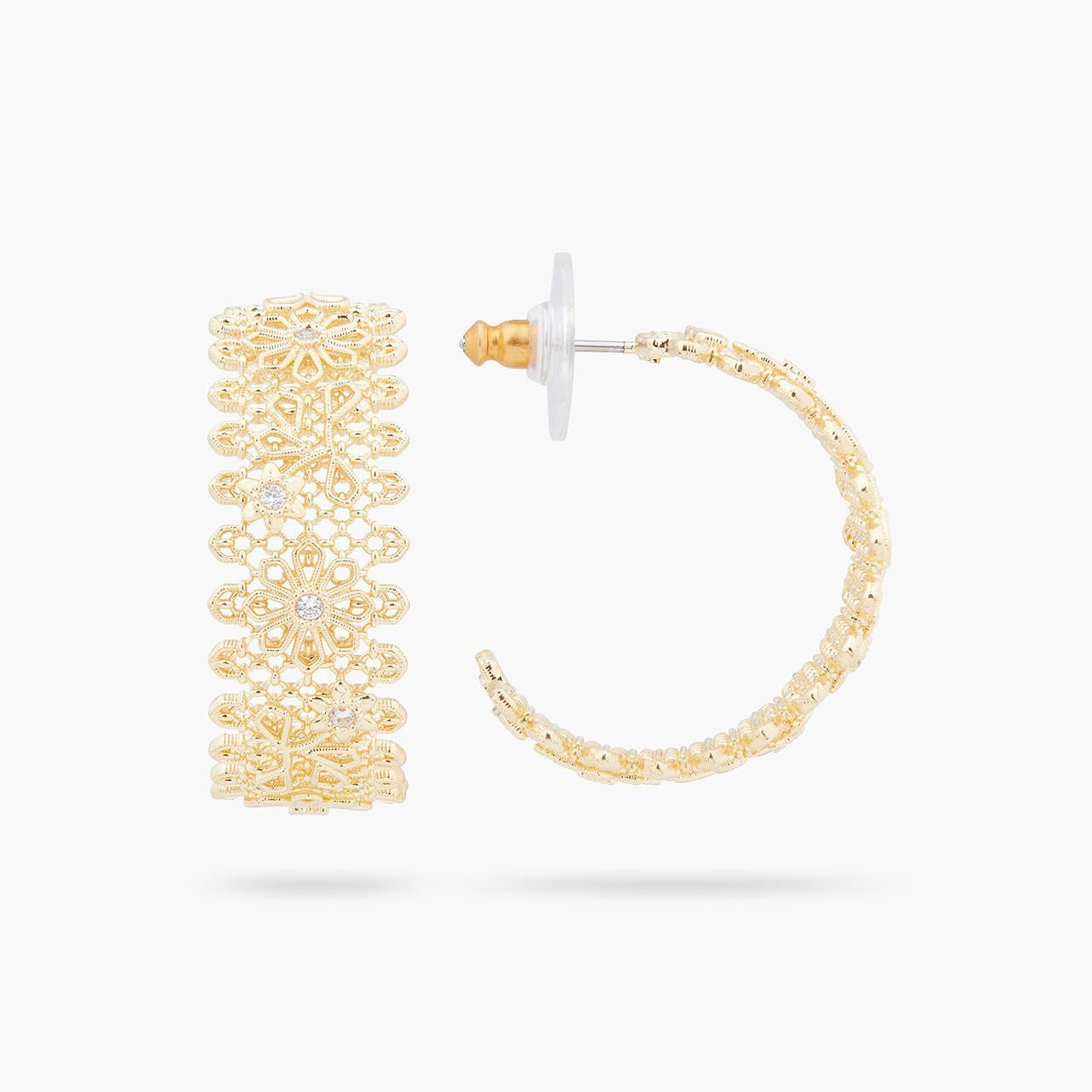 Gold Thread Hoop Earrings | ARFO1021 - Les Nereides