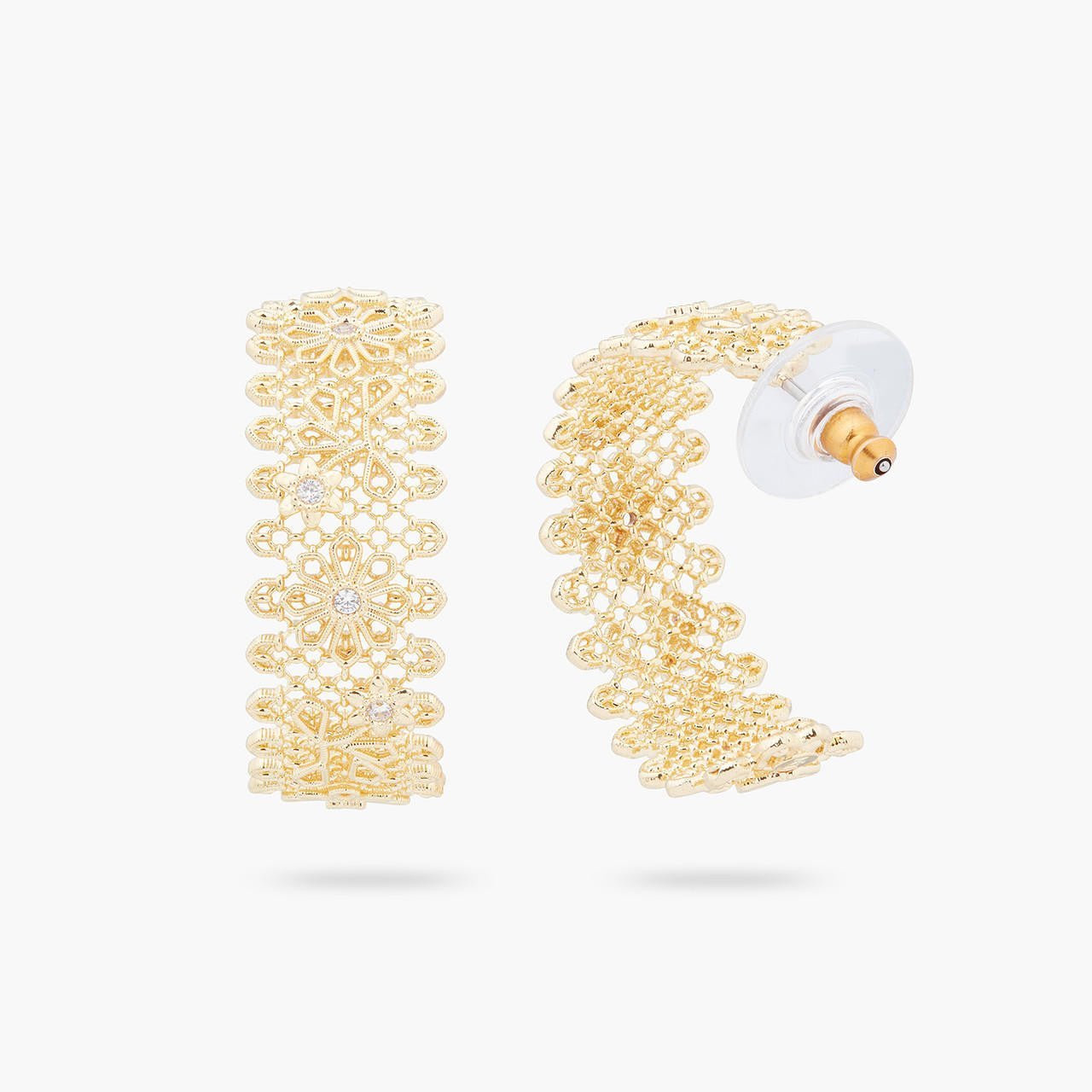 Gold Thread Hoop Earrings | ARFO1021 - Les Nereides