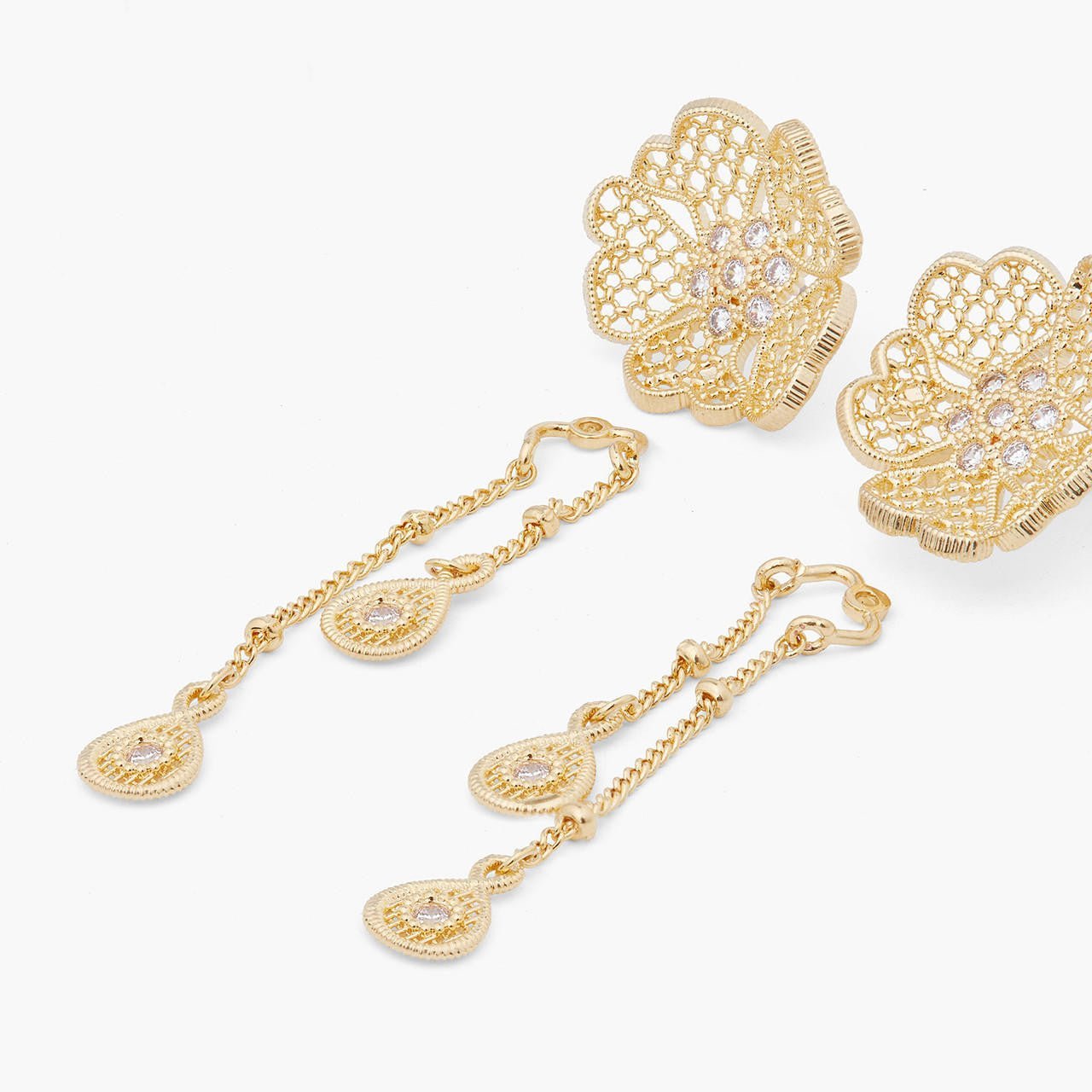 Gold Thread Two - In - One Earrings | ARFO1031 - Les Nereides